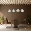 Beyaz Premium Set 4’lü Metal 36 cm Dünya Duvar Saatleri