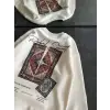 Bisiklet Yaka Baskılı SweatShirt - Beyaz