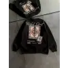 Bisiklet Yaka Baskılı SweatShirt - Siyah