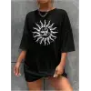 Bisiklet Yaka Baskılı T-shirt - Siyah