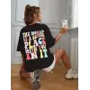 Bisiklet Yaka Baskılı T-shirt - Siyah