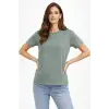 Bisiklet Yaka Tişört Regular Kalıp Basic Pamuklu Günlük Kullanım T-shirt - Mint Yeşili