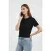 Bisiklet Yaka Tişört Regular Kalıp Basic Pamuklu Günlük Kullanım T-shirt - Siyah