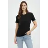 Bisiklet Yaka Tişört Regular Kalıp Basic Pamuklu Günlük Kullanım T-shirt - Siyah