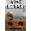 Bluetooth Hoparlör Ahşap Klasik Retro Gramofon Bluetooth Müzik Kutusu