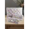 Çiçek Desenli Kalem Makyaj Labtop Bilgisayar Set Çantası