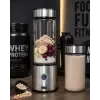 Çift Hazneli Cam Blender Usb Şarjlı Smoothie Ve Buz Kırıcı Blender