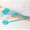 Çift Taraflı Silikon Uzun Saplı  Banyo Fırçası Cm-331