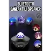 Çocuklara Özel Şarjlı Bluetooth Hoparlör Parti Led Lambası Yıldızlı Projeksiyon