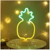 Dekoratif Ananaslı Neon Led Masa Ve Gece Lambası Hediyelik Lamba