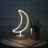 Dekoratif Pilli Ay Tasarımlı 3D Neon Led Masa Ve Gece Lambası