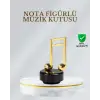 Dönen Nota Figürlü Müzik Box Işıltılı Dekoratif Tasarım