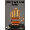 El Orta Parmak Led Kumandalı Araç İçi Reflektör Arka Cam El Simgesi