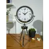 Elegance Krom Tripod Üç Ayaklı Metal Masa Saati