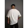 Erkek 24/1 Düz A Kalite Oversize T-shirt - Beyaz