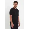 Erkek 24/1 Düz A Kalite Oversize T-shirt - Siyah
