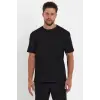 Erkek 24/1 Düz A Kalite Oversize T-shirt - Siyah