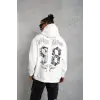 Erkek 98 Baskılı Kapşonlu Sweat - Beyaz