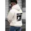 Erkek Baskılı Kapüşonlu Ve Kordon İpli Sweat - Beyaz