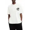 Erkek Baskılı Oversize T-shirt - Beyaz