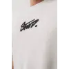 Erkek Baskılı Oversize T-shirt - Beyaz