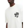 Erkek Baskılı Oversize T-shirt - Beyaz