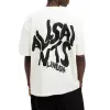 Erkek Baskılı Oversize T-shirt - Beyaz