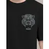 Erkek Baskılı Oversize T-shirt - Siyah