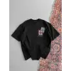 Erkek Baskılı Oversize T-shirt - Siyah