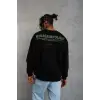 Erkek Baskılı Sweat - Siyah
