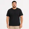 Erkek Battal Big Size Basic Tişört Bisiklet Yaka Rahat Kalıp T-Shirt - Siyah