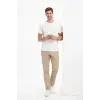Erkek Bisiklet Yaka Tişört Regular Kalıp Basic Pamuklu Günlük Kullanım T-shirt - Beyaz