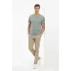 Erkek Bisiklet Yaka Tişört Regular Kalıp Basic Pamuklu Günlük Kullanım T-shirt - Mint Yeşili