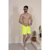 Erkek Deniz Şortu Fermuarlı Cepli File Astarlı - Neon Yeşili
