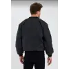 Erkek Düz Bomber Ceket - Siyah