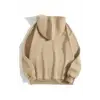 Erkek Düz Kapüşonlu Sweat - Bej