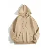 Erkek Düz Kapüşonlu Sweat - Bej