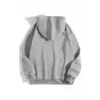 Erkek Düz Kapüşonlu Sweat - Boyalı Gri