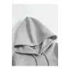 Erkek Düz Kapüşonlu Sweat - Boyalı Gri