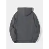 Erkek Düz Kapüşonlu Sweat - Füme