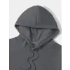 Erkek Düz Kapüşonlu Sweat - Füme