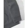 Erkek Düz Kapüşonlu Sweat - Füme