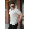 Erkek Fermuarlı Yaka Kısa Kollu Tişört