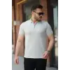 Erkek Fermuarlı Yaka Kısa Kollu Tişört
