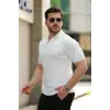 Erkek Fermuarlı Yakalı Kısa Kollu Tshirt