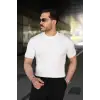 Erkek Fitilli Bisiklet Yaka Kısa Kollu Tişört