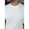 Erkek Fitilli Bisiklet Yaka Kısa Kollu Tişört