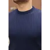 Erkek Fitilli Bisiklet Yaka Triko Tişört