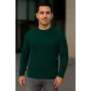 Erkek Fitilli Triko Kazak 2’li Set Siyah Haki Kalın Dokuma Pamuklu Regular Fit Bisiklet