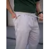 Erkek Keten Cepli Çıma Dikişli Jogger Buggy Pantalon Rahat Kalıp - Gri